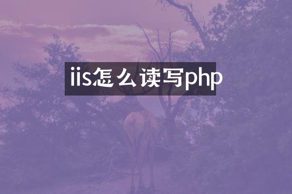 iis怎么读写php