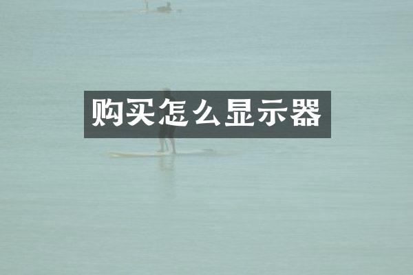 购买怎么显示器