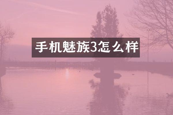 手机魅族3怎么样