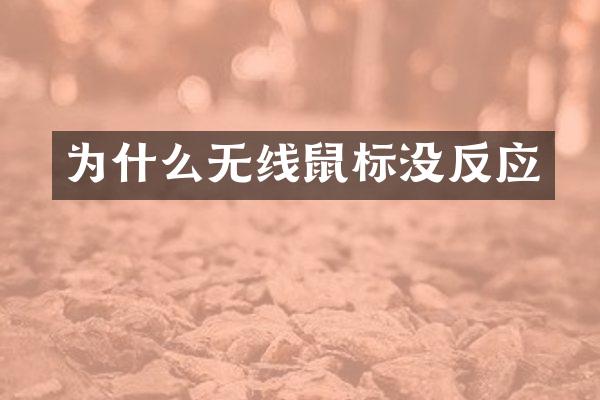 为什么无线鼠标没反应