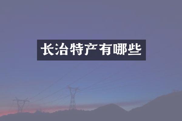 长治特产有哪些