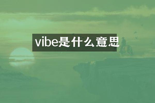 vibe是什么意思