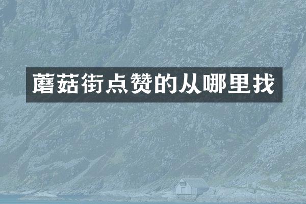 蘑菇街点赞的从哪里找