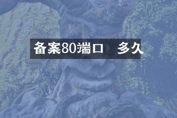 备案80端口  多久