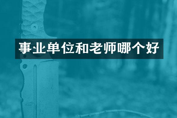 事业单位和老师哪个好