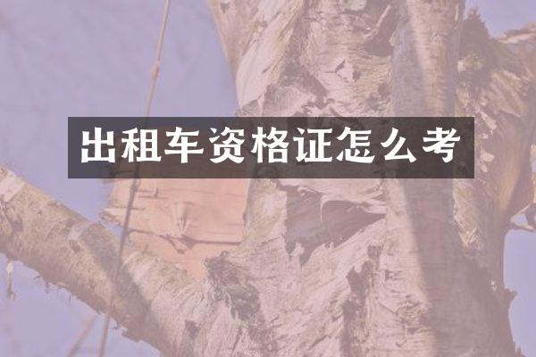 出租车资格证怎么考