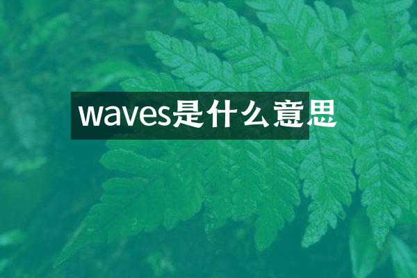waves是什么意思