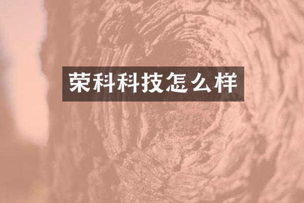 荣科科技怎么样