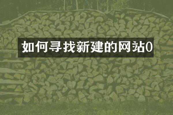 如何寻找新建的网站0