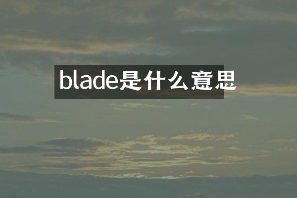 blade是什么意思