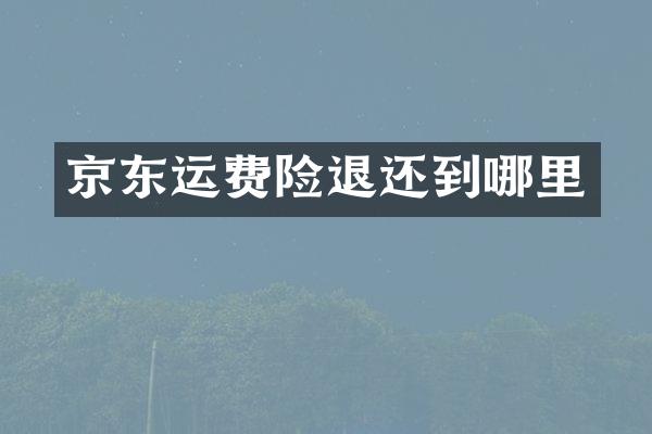 京东运费险退还到哪里