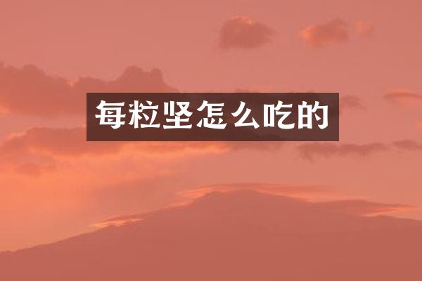 每粒坚怎么吃的