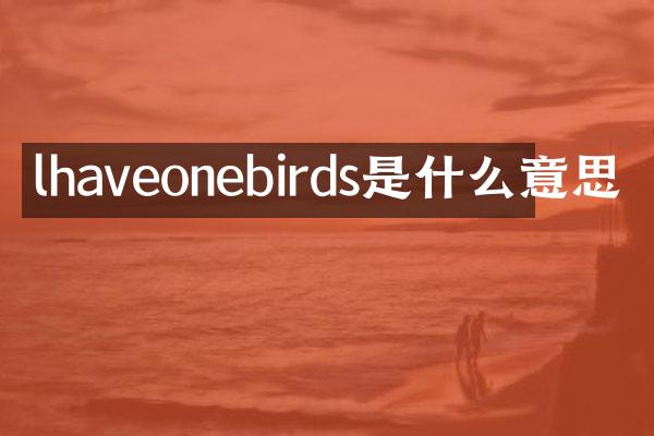 lhaveonebirds是什么意思
