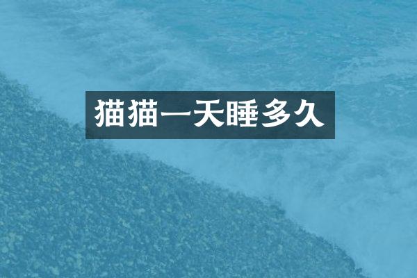 猫猫一天睡多久