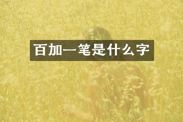 百加一笔是什么字