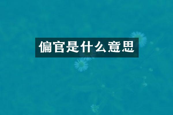 偏官是什么意思