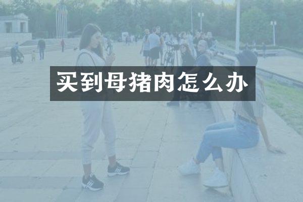 买到母猪肉怎么办