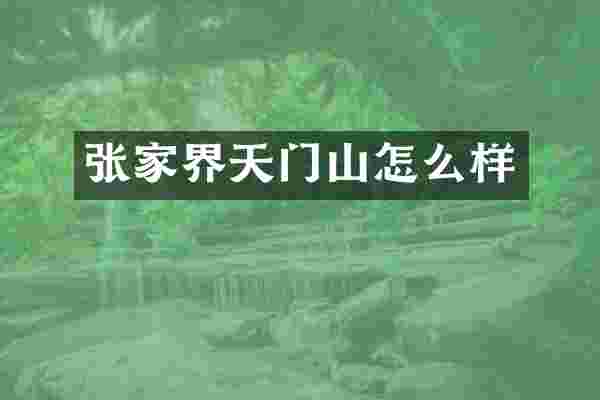 张家界天门山怎么样
