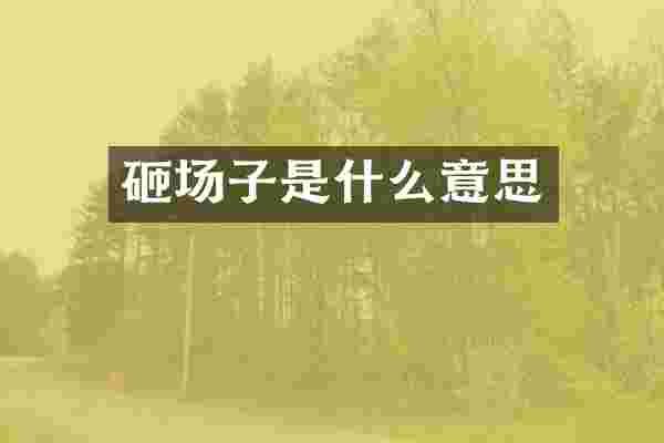 砸场子是什么意思