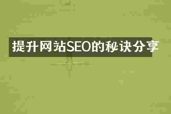提升网站SEO的秘诀分享
