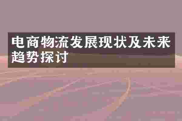 电商物流发展现状及未来趋势探讨