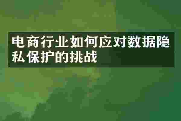 电商行业如何应对数据隐私保护的挑战