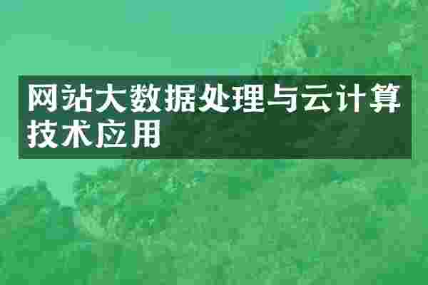网站大数据处理与云计算技术应用