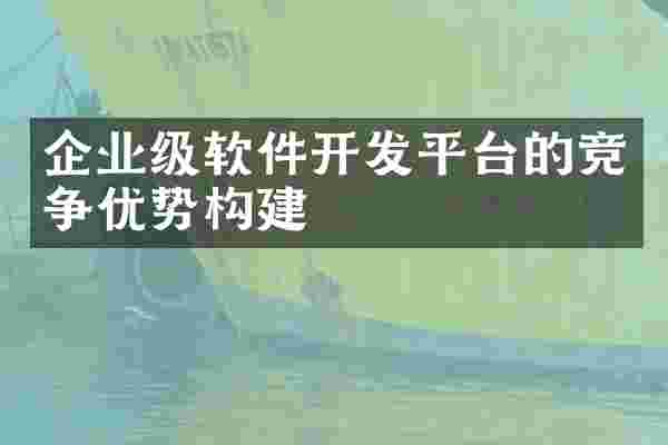 企业级软件开发平台的竞争优势构建