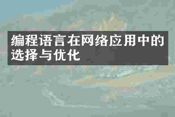 编程语言在网络应用中的选择与优化