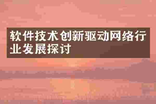 软件技术创新驱动网络行业发展探讨
