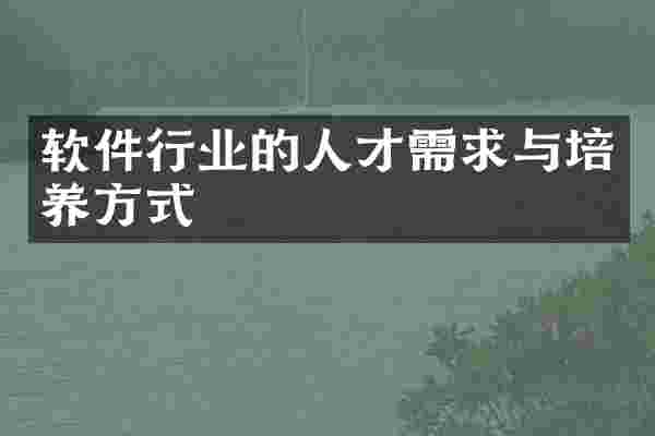 软件行业的人才需求与培养方式