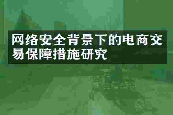 网络安全背景下的电商交易保障措施研究