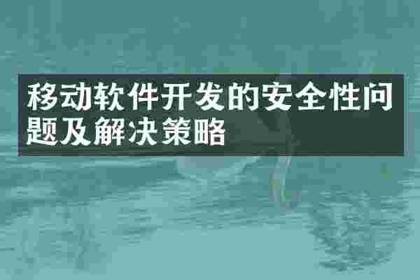 移动软件开发的安全性问题及解决策略