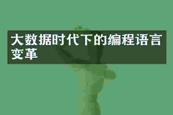 大数据时代下的编程语言变革