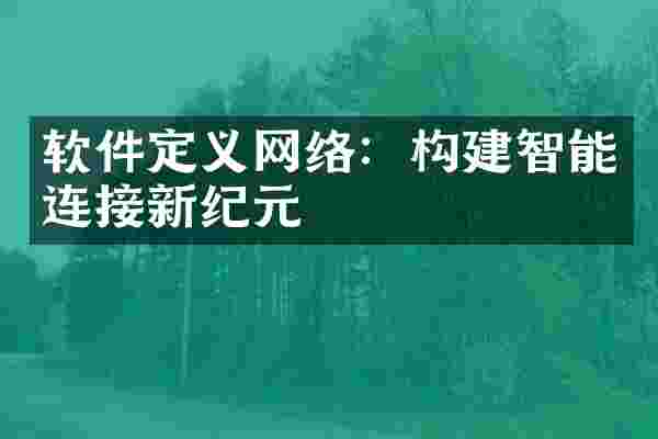 软件定义网络:构建智能连接新纪元
