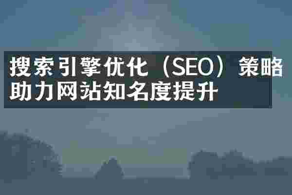搜索引擎优化（SEO）策略助力网站知名度提升