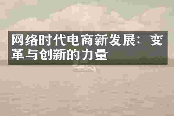 网络时代电商新发展：变革与创新的力量