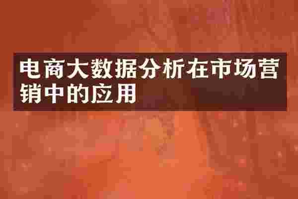 电商大数据分析在市场营销中的应用