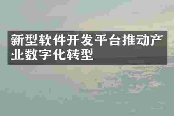 新型软件开发平台推动产业数字化转型