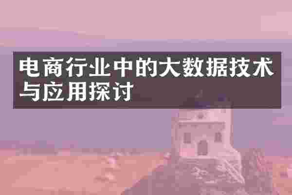 电商行业中的大数据技术与应用探讨