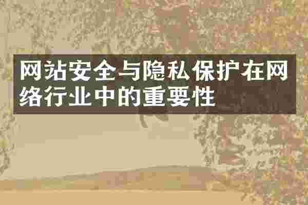 网站安全与隐私保护在网络行业中的重要性