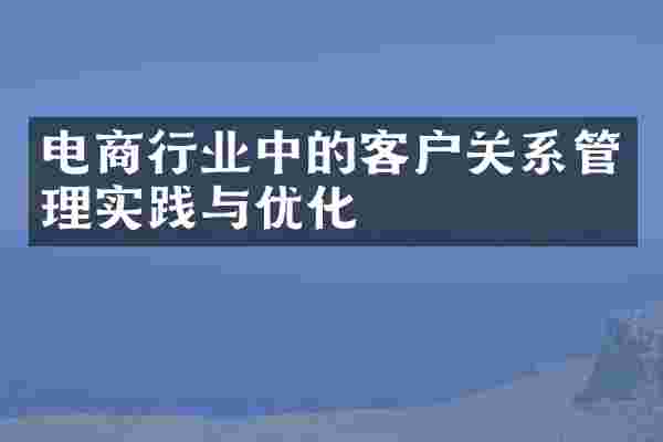 电商行业中的客户关系管理实践与优化