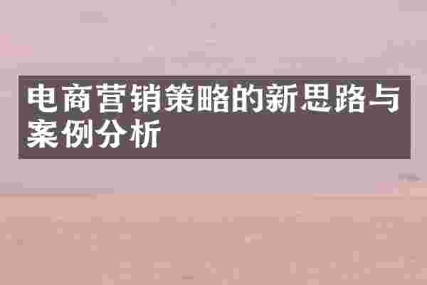 电商营销策略的新思路与案例分析