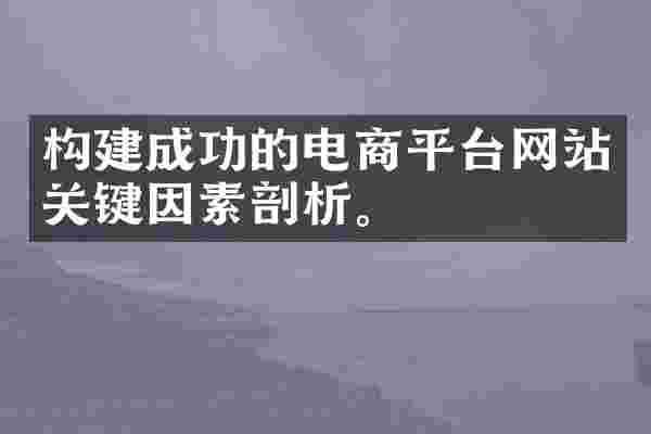 构建成功的电商平台网站关键因素剖析。