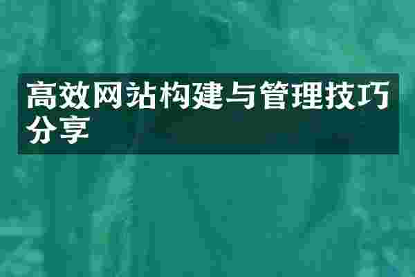 高效网站构建与管理技巧分享