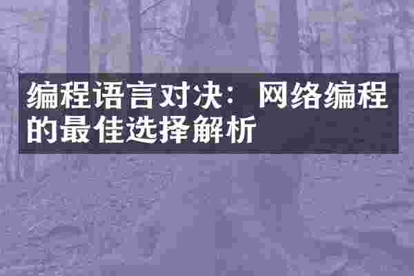 编程语言对决：网络编程的最佳选择解析