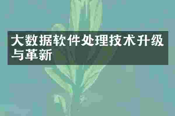 大数据软件处理技术升级与革新