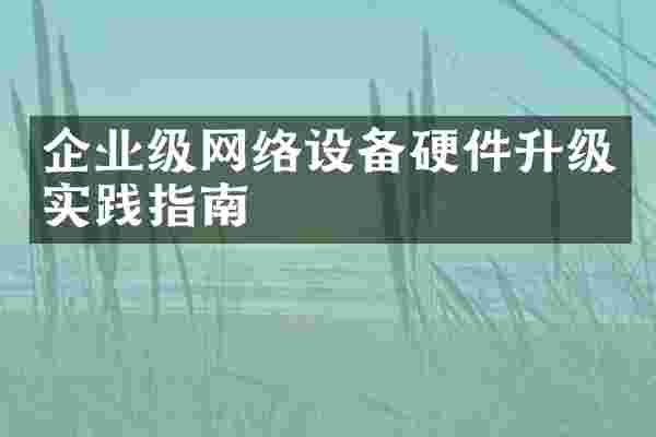 企业级网络设备硬件升级实践指南