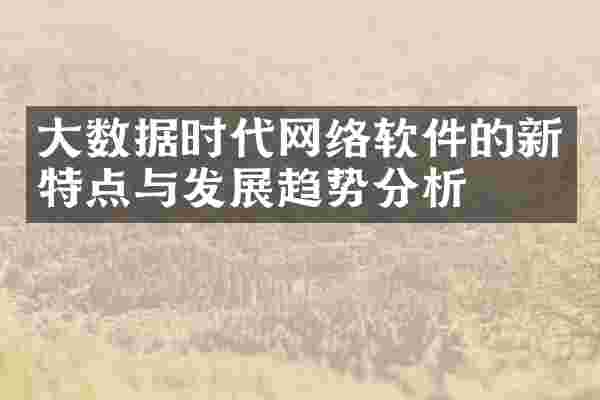大数据时代网络软件的新特点与发展趋势分析