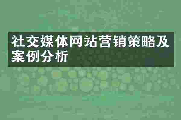 社交媒体网站营销策略及案例分析